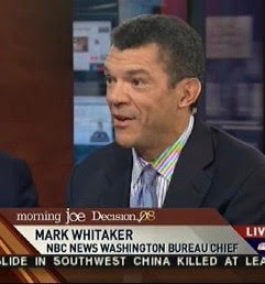 Mark Whitaker appeared regularly as a political analyst on Morning Joe, Hardball with Chris Matthews, Andrea Mitchell Reports and other MSNBC and NBC shows.